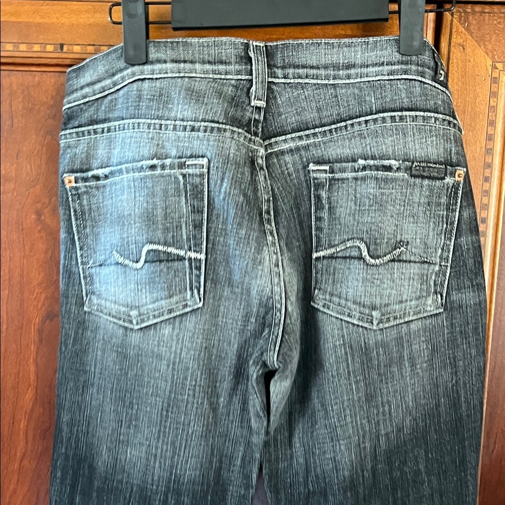7 For All Mankind Dark Wash Straight Leg Jeans - Picture 8 of 8